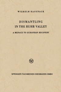 Abbildung von: Dismantling in the Ruhr Valley - VS Verlag für Sozialwissenschaften
