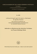 Cover: Methoden zur Bestimmung des elastischen Verhaltens von Pressen beliebiger Breite - VS Verlag f&uuml;r Sozialwissenschaften