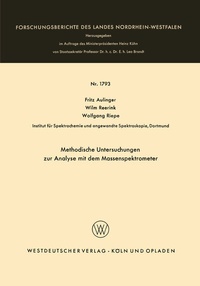 Abbildung von: Methodische Untersuchungen zur Analyse mit dem Massenspektrometer - VS Verlag für Sozialwissenschaften