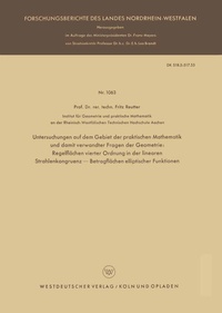 Abbildung von: Untersuchungen auf dem Gebiet der praktischen Mathematik und damit verwandter Fragen der Geometrie - Vieweg+Teubner Verlag