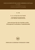 Cover: Untersuchungen &uuml;ber das Verhalten und die Wirkungsweise verschiedener Trockenl&ouml;schmittel - VS Verlag f&uuml;r Sozialwissenschaften