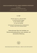 Cover: Untersuchungen &uuml;ber das Verhalten von Schwerwerkzeugmaschinen unter statischer und dynamischer Belastung - VS Verlag f&uuml;r Sozialwissenschaften
