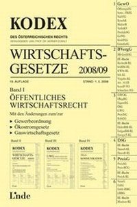 Abbildung von: Kodex Wirtschaftsgesetze, Band I - Linde