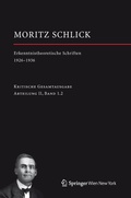 Cover: Moritz Schlick. Erkenntnistheoretische Schriften 1926-1936 - Springer