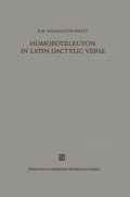 Cover: Homoeoteleuton in Latin dactylic verse - Vieweg+Teubner Verlag