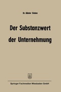 Cover: Der Substanzwert der Unternehmung - Springer Gabler