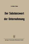 Cover: Der Substanzwert der Unternehmung - Springer Gabler