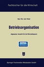 Cover: Betriebsorganisation - Springer Gabler