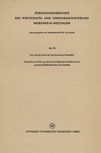 Abbildung von: Versuche zur Klärung des Umwandlungsverhaltens eines sonderkarbidbildenden Chromstahls - VS Verlag für Sozialwissenschaften