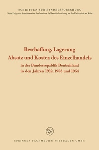 Abbildung von: Beschaffung, Lagerung, Absatz und Kosten des Einzelhandels - VS Verlag für Sozialwissenschaften