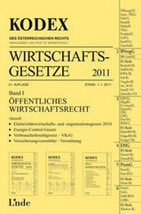 Abbildung von: Kodex Wirtschaftsgesetze Band I 2011 - Linde