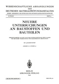 Cover: Neuere Untersuchungen an Baustoffen und Bauteilen - Springer