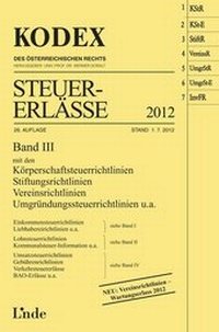 Abbildung von: KODEX Steuer-Erlässe 2012, Band III - Linde