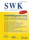 Cover: SWK-Spezial Stabilit&auml;tsgesetz 2012 - Linde