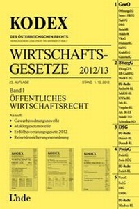 Abbildung von: KODEX Wirtschaftsgesetze Band I, 2012/13 - Linde