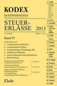 Abbildung von: KODEX Steuer-Erlässe 2013, Band IV - Linde