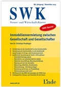 Cover: SWK-Spezial Immobilienvermietung zwischen Gesellschaft und Gesellschafter - Linde