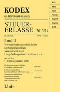 Abbildung von: KODEX Steuer-Erlässe 2013/14, Band III - Linde