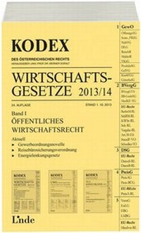 Abbildung von: KODEX Wirtschaftsgesetze Band I 2013/14 - Linde