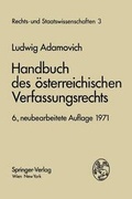Cover: Handbuch des &ouml;sterreichischen Verfassungsrechts - Springer