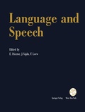 Cover: Language and Speech - Springer