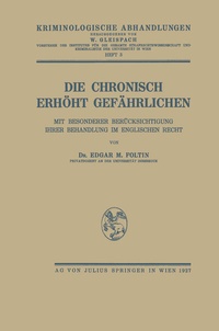 Abbildung von: Die Chronisch Erhöht Gefährlichen - Springer