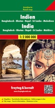 Cover: Indien - Bangladesch  Bhutan  Nepal Sri Lanka  Malediven, Autokarte 1:2.000.000 - KOMPASS freytag und berndt
