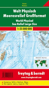 Bild vergrößern Bild: Welt physisch Meeresrelief Großformat, 1:25 Mill., Markiertafel - KOMPASS freytag und berndt