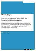 Cover: Investor Relations als Teilbereich der Integrierten Kommunikation? - GRIN Verlag