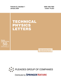 Cover: Technical Physics Letters - Pleiades Publishing