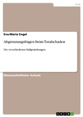 Cover: Abgrenzungsfragen beim Totalschaden - GRIN Verlag