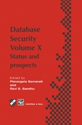 Cover: Database Security X - Chapman and Hall