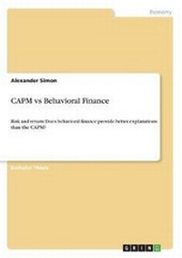 Enlarge image Cover: CAPM vs Behavioral Finance - GRIN Verlag