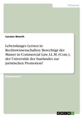 Cover: Lebenslanges Lernen in Rechtswissenschaften - GRIN Verlag
