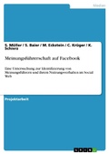 Cover: Meinungsf&uuml;hrerschaft auf Facebook - GRIN Verlag