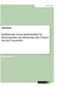 Cover: Kollektivitaet versus Individualitaet - GRIN Verlag