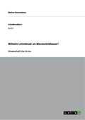 Cover: Wilhelm Lehmbruck als Marmorbildhauer? - GRIN Verlag