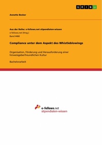 Abbildung von: Compliance unter dem Aspekt des Whistleblowings - GRIN Verlag
