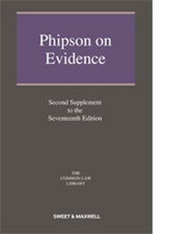 Enlarge image Cover: Phipson on Evidence 2nd Supplement - Sweet & Maxwell