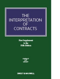 Abbildung von: The Interpretation of Contracts 1st Supplement - Sweet & Maxwell
