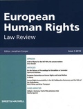 Cover: European Human Rights Law Review 2010 Bound Volume - Sweet & Maxwell