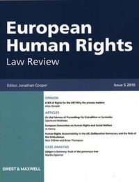 Enlarge image Cover: European Human Rights Law Review 2010 Bound Volume - Sweet & Maxwell