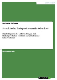 Abbildung von: Syntaktische Basispositionen für Adjunkte? - GRIN Verlag