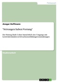 Cover: "Stoerungen haben Vorrang" - GRIN Verlag