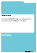 Cover: Educational Leadership and Management in an International School Context - GRIN Verlag