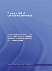 Abbildung von: Thematic List of Descriptors: Economics - Routledge