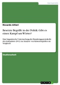 Cover: Besetzte Begriffe in der Politik. Gibt es einen Kampf um W&ouml;rter? - GRIN Verlag