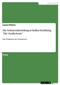 Cover: Die Schmerzdarstellung in Kafkas Erz&auml;hlung "Die Strafkolonie" - GRIN Verlag