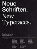 Cover: Neue Schriften. New Typefaces. Positionen und Perspektiven - niggli Verlag