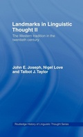 Cover: Landmarks in Linguistic Thought Volume II - Routledge